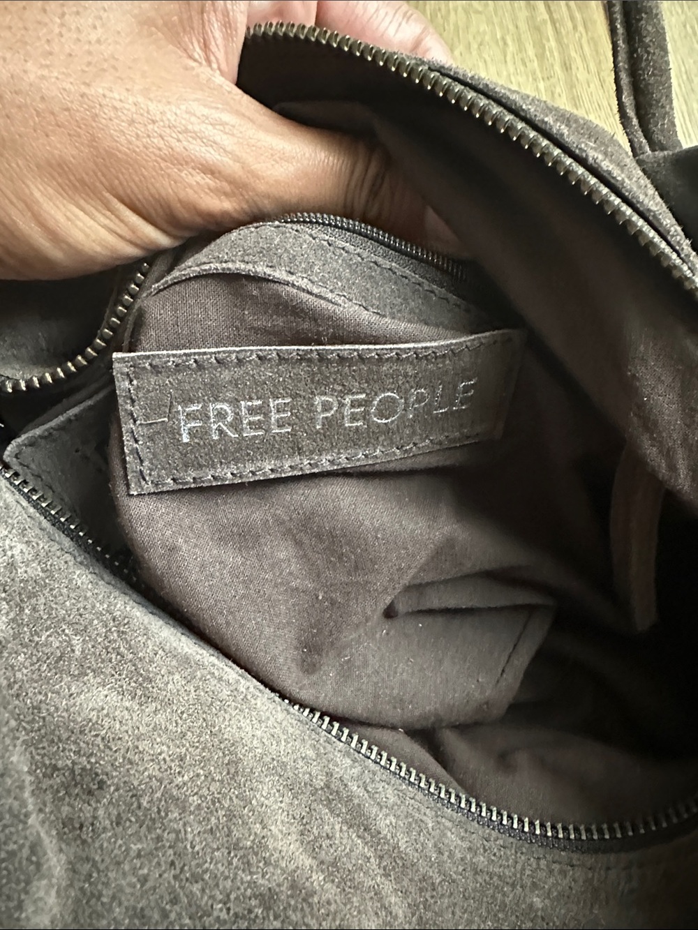 Free People Dark Brown Suede Shoulder Bag - Picture 5 of 6